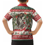Aussie Sugar Glider Christmas Kid Hawaiian Shirt Festive Knitted Pattern Inspired