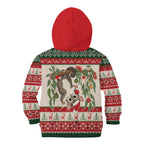 Aussie Sugar Glider Christmas Kid Hoodie Festive Knitted Pattern Inspired