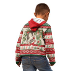 Aussie Sugar Glider Christmas Kid Hoodie Festive Knitted Pattern Inspired