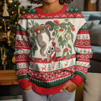 Aussie Sugar Glider Christmas Kid Ugly Christmas Sweater Festive Knitted Pattern Inspired