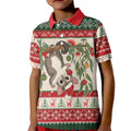 Aussie Sugar Glider Christmas Kid Polo Shirt Festive Knitted Pattern Inspired
