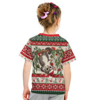 Aussie Sugar Glider Christmas Kid T Shirt Festive Knitted Pattern Inspired