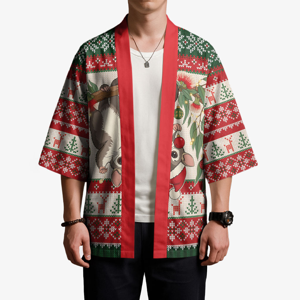 Aussie Sugar Glider Christmas Kimono Festive Knitted Pattern Inspired