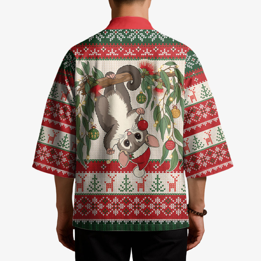 Aussie Sugar Glider Christmas Kimono Festive Knitted Pattern Inspired