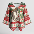 Aussie Sugar Glider Christmas Kimono Sleeve Blouse Festive Knitted Pattern Inspired