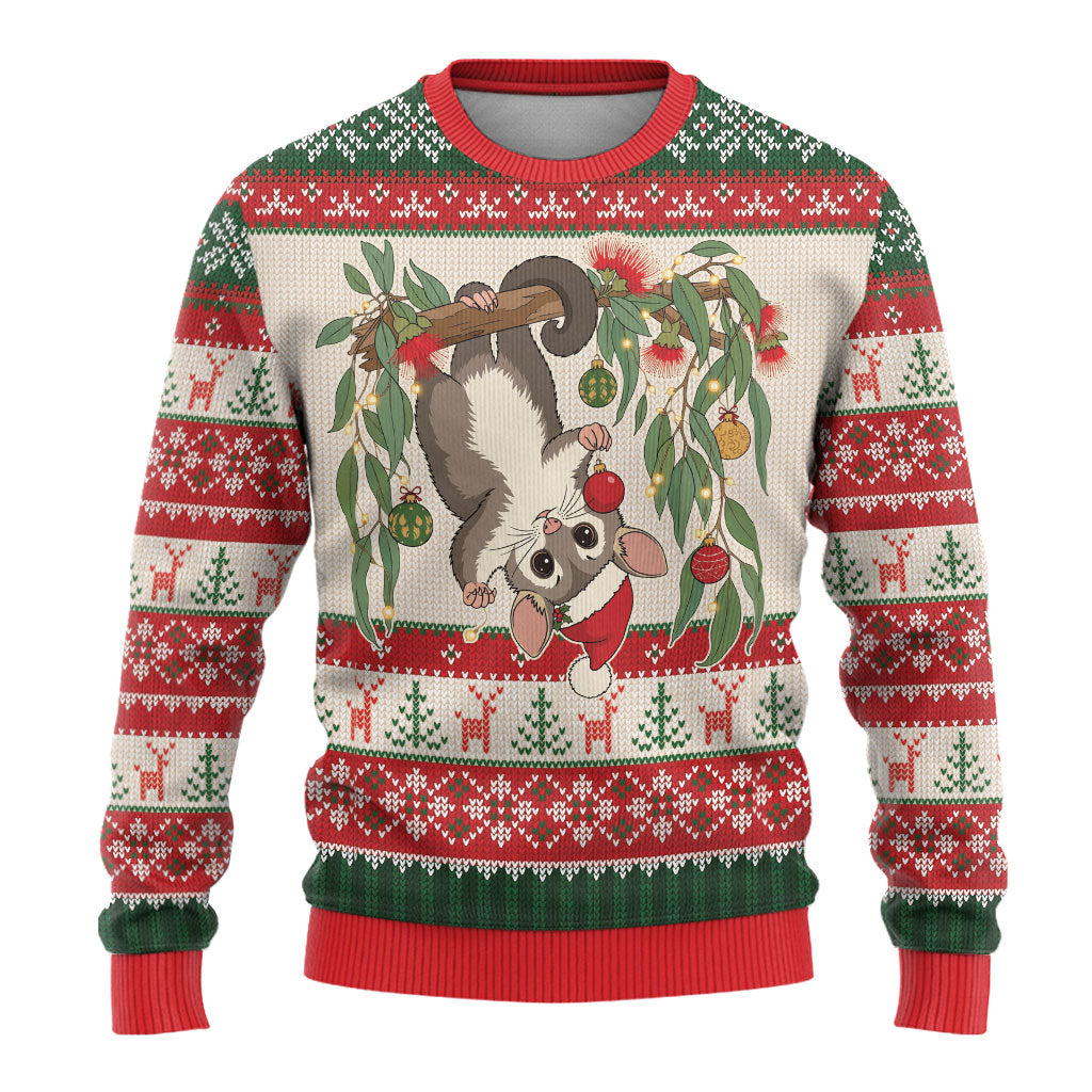 Aussie Sugar Glider Christmas Ugly Christmas Sweater Festive Knitted Pattern Inspired
