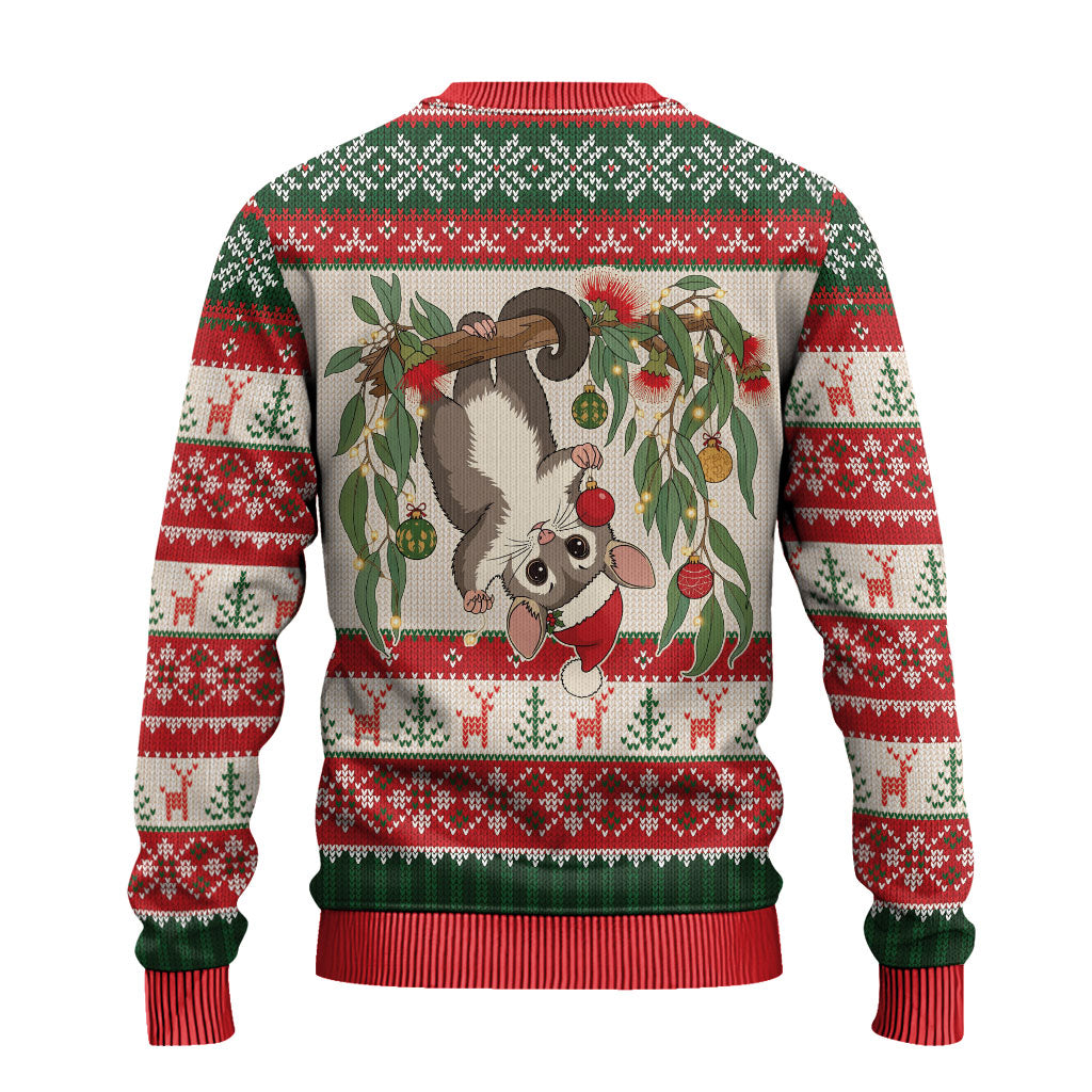 Aussie Sugar Glider Christmas Ugly Christmas Sweater Festive Knitted Pattern Inspired