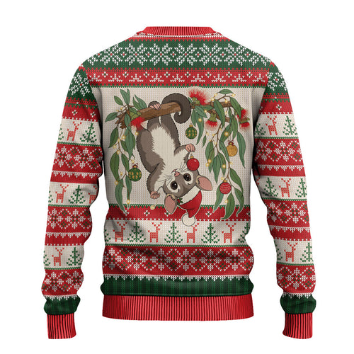 Aussie Sugar Glider Christmas Ugly Christmas Sweater Festive Knitted Pattern Inspired