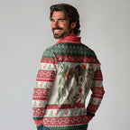 Aussie Sugar Glider Christmas Long Sleeve Polo Shirt Festive Knitted Pattern Inspired