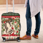 Aussie Sugar Glider Christmas Luggage Cover Festive Knitted Pattern Inspired