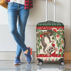 Aussie Sugar Glider Christmas Luggage Cover Festive Knitted Pattern Inspired