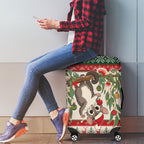 Aussie Sugar Glider Christmas Luggage Cover Festive Knitted Pattern Inspired