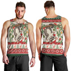 Aussie Sugar Glider Christmas Men Tank Top Festive Knitted Pattern Inspired