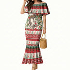 Aussie Sugar Glider Christmas Mermaid Dress Festive Knitted Pattern Inspired