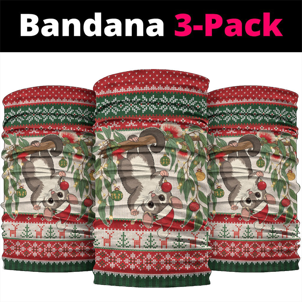 Aussie Sugar Glider Christmas Neck Gaiter Festive Knitted Pattern Inspired
