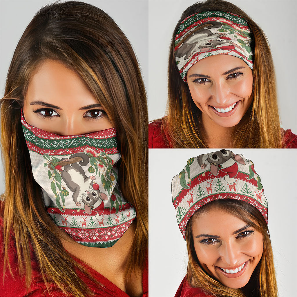 Aussie Sugar Glider Christmas Neck Gaiter Festive Knitted Pattern Inspired