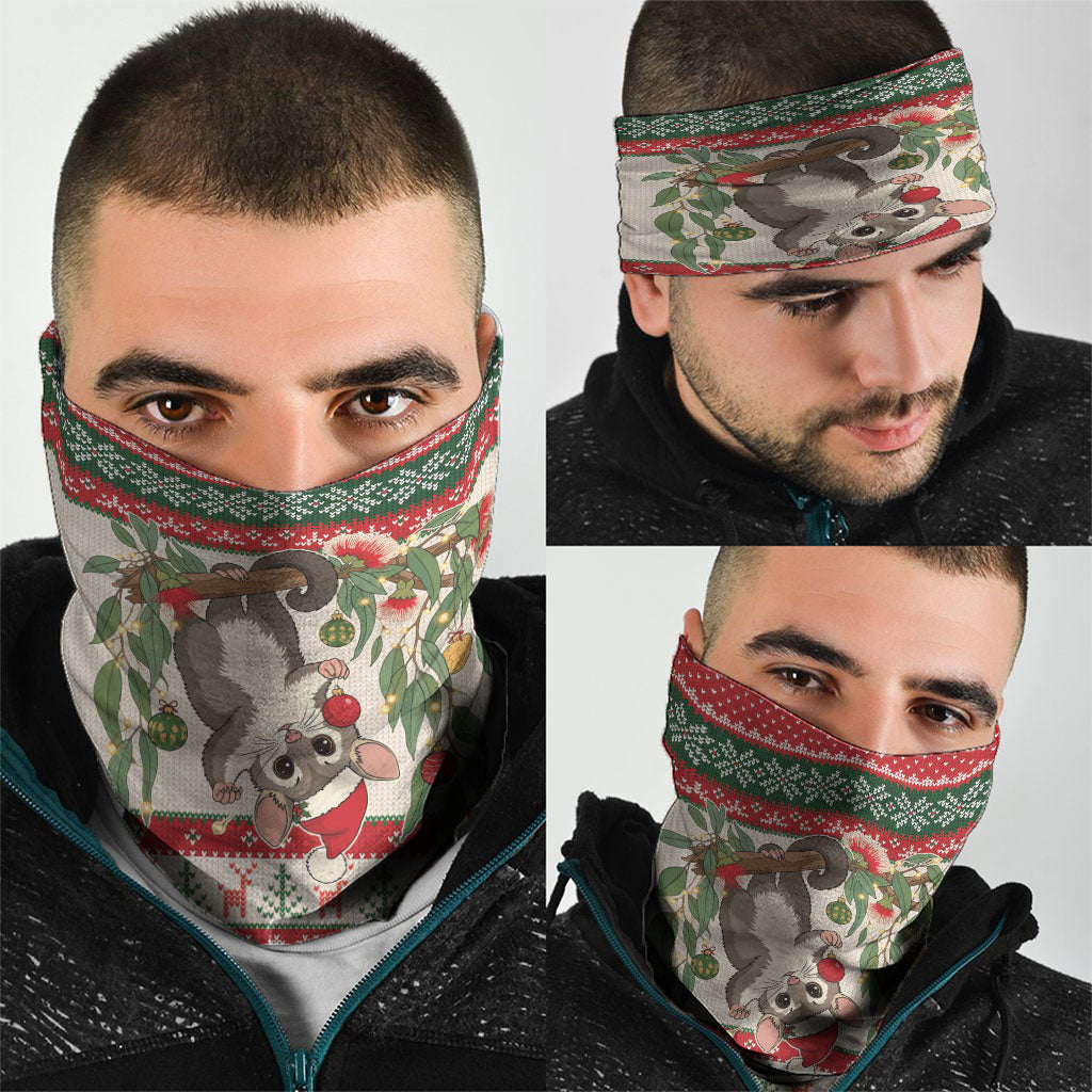 Aussie Sugar Glider Christmas Neck Gaiter Festive Knitted Pattern Inspired