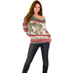 Aussie Sugar Glider Christmas Off Shoulder Sweater Festive Knitted Pattern Inspired