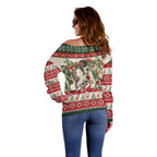 Aussie Sugar Glider Christmas Off Shoulder Sweater Festive Knitted Pattern Inspired