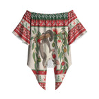 Aussie Sugar Glider Christmas Off Shoulder Wrap Waist Top Festive Knitted Pattern Inspired