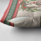 Aussie Sugar Glider Christmas Pillow Cover Festive Knitted Pattern Inspired