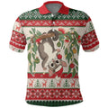 Aussie Sugar Glider Christmas Polo Shirt Festive Knitted Pattern Inspired