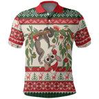 Aussie Sugar Glider Christmas Polo Shirt Festive Knitted Pattern Inspired
