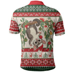 Aussie Sugar Glider Christmas Polo Shirt Festive Knitted Pattern Inspired
