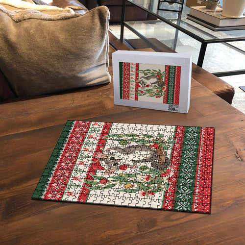 Aussie Sugar Glider Christmas Puzzle Festive Knitted Pattern Inspired