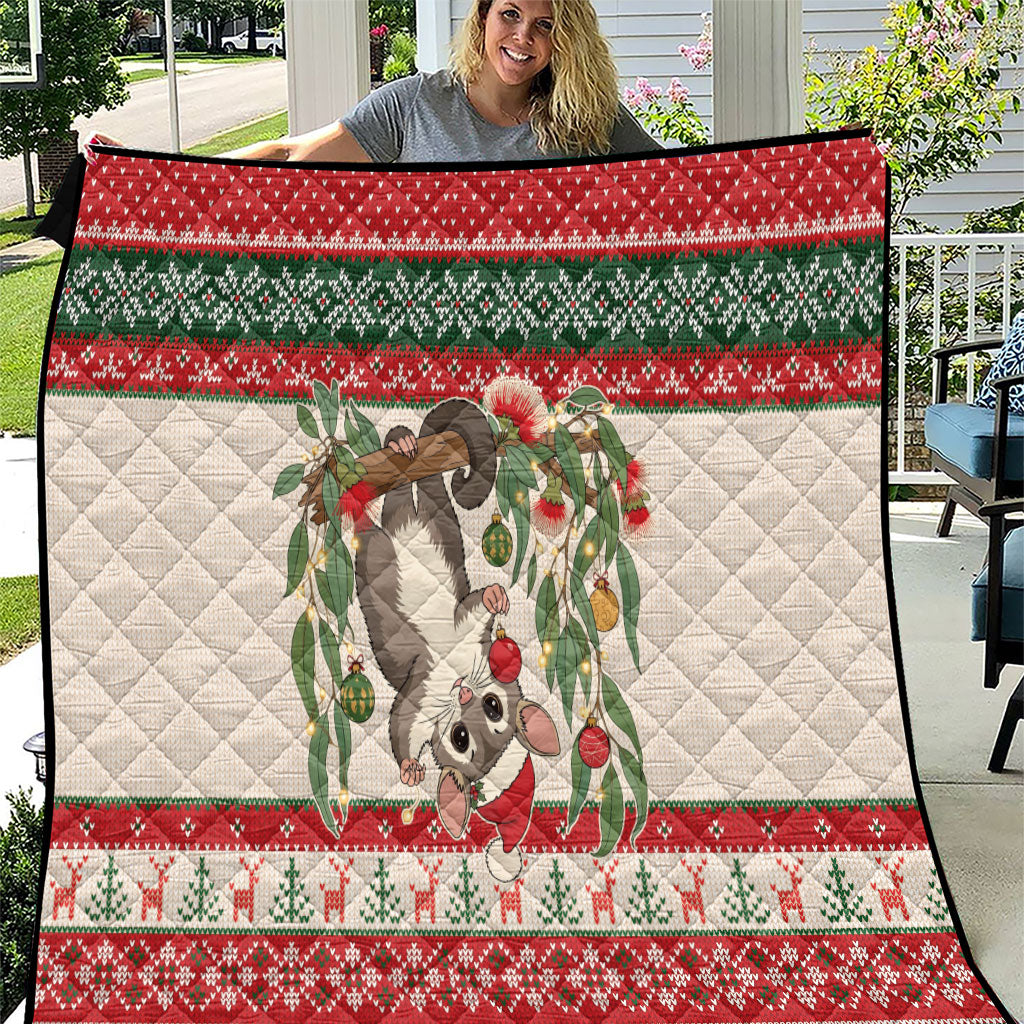 Aussie Sugar Glider Christmas Quilt Festive Knitted Pattern Inspired
