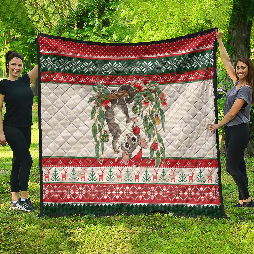 Aussie Sugar Glider Christmas Quilt Festive Knitted Pattern Inspired