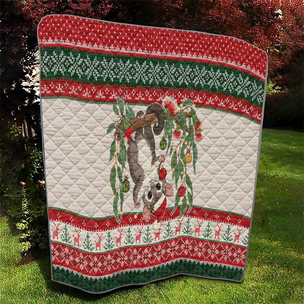 Aussie Sugar Glider Christmas Quilt Festive Knitted Pattern Inspired