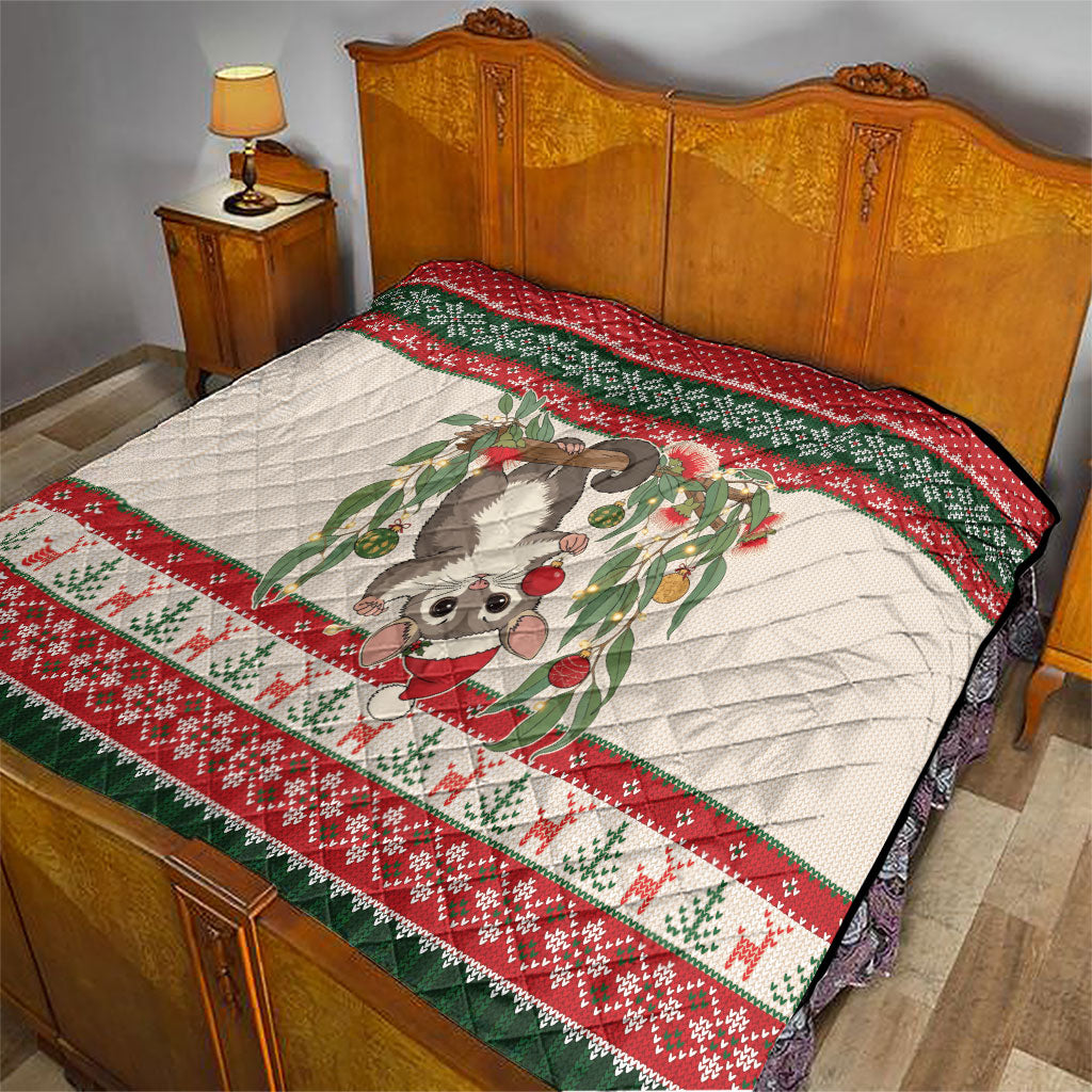 Aussie Sugar Glider Christmas Quilt Festive Knitted Pattern Inspired