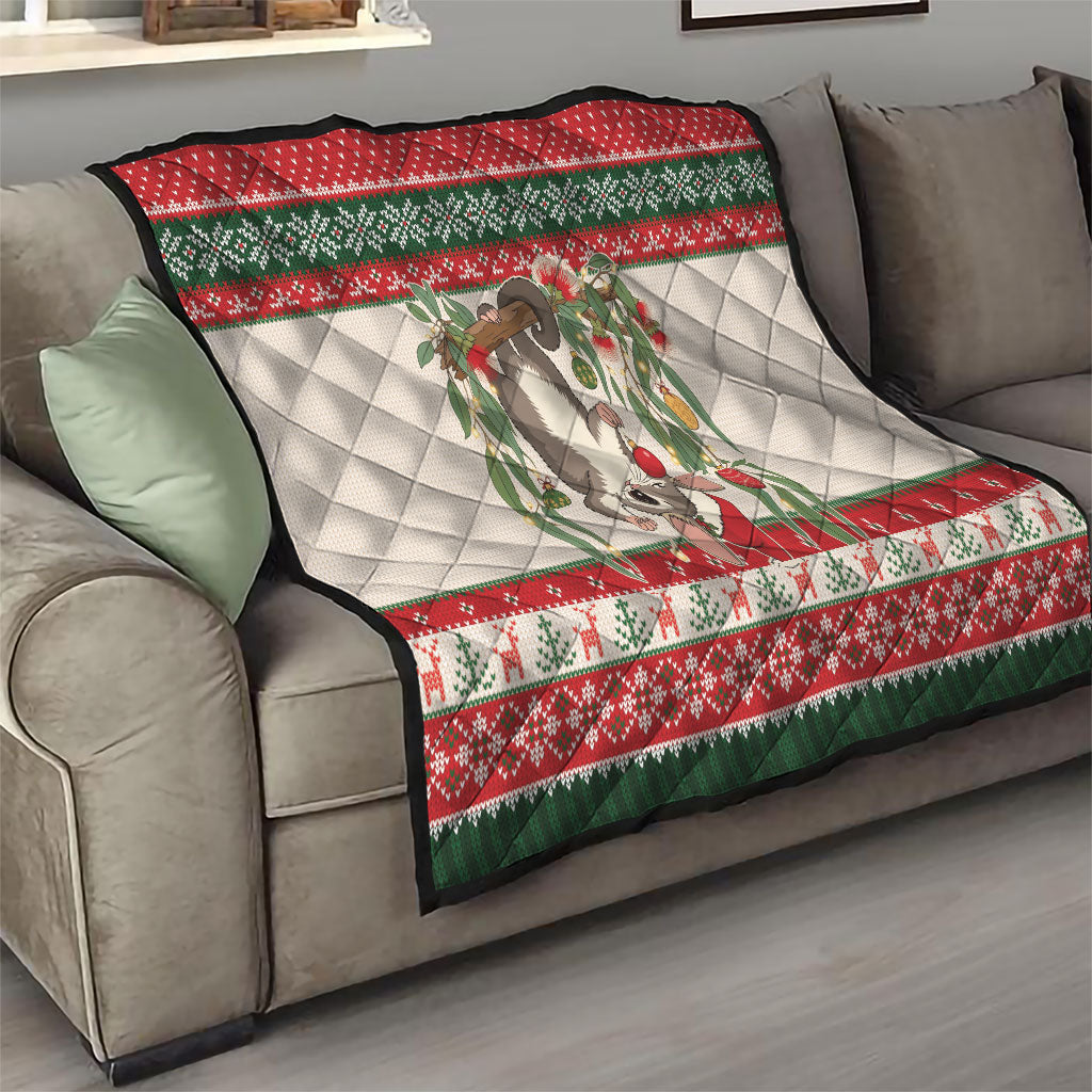 Aussie Sugar Glider Christmas Quilt Festive Knitted Pattern Inspired