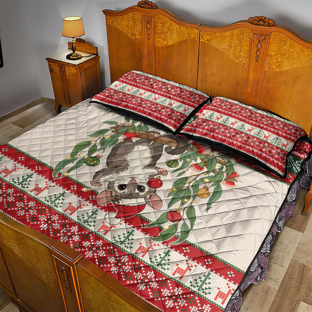 Aussie Sugar Glider Christmas Quilt Bed Set Festive Knitted Pattern Inspired