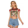 Aussie Sugar Glider Christmas Raglan Cropped T Shirt Festive Knitted Pattern Inspired