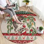 Aussie Sugar Glider Christmas Round Carpet Festive Knitted Pattern Inspired