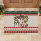 Aussie Sugar Glider Christmas Rubber Doormat Festive Knitted Pattern Inspired