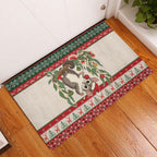 Aussie Sugar Glider Christmas Rubber Doormat Festive Knitted Pattern Inspired