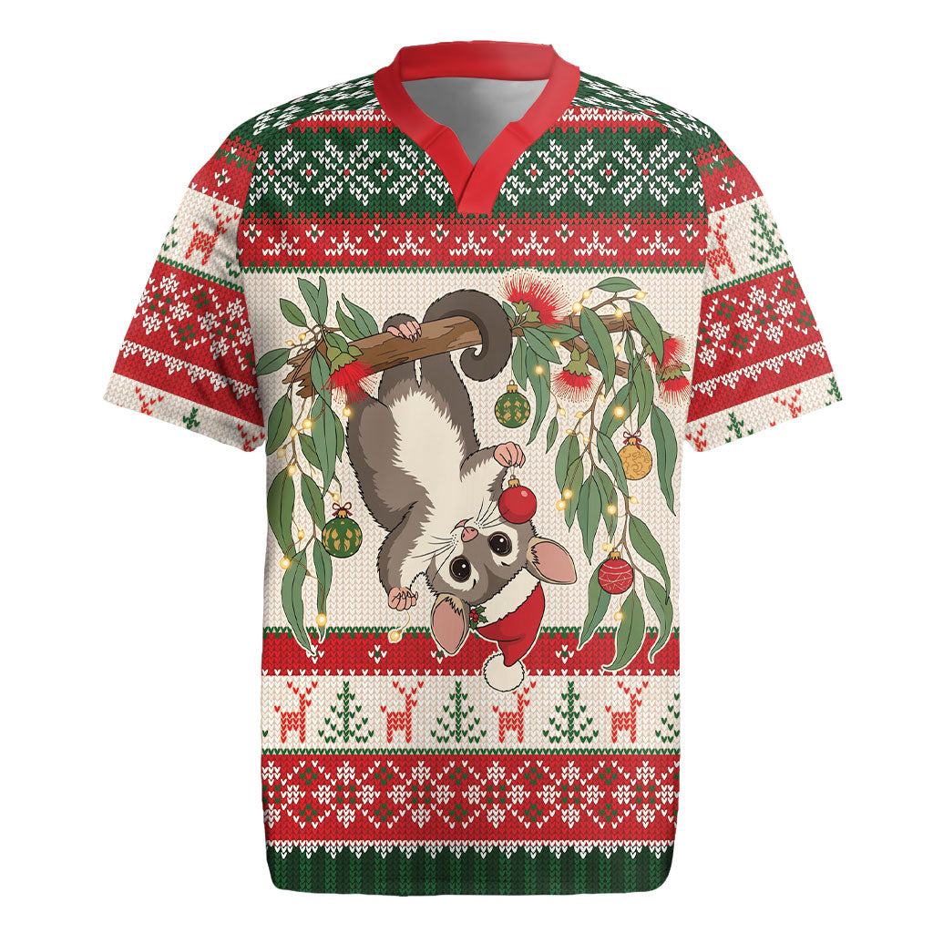 Aussie Sugar Glider Christmas Rugby Jersey Festive Knitted Pattern Inspired