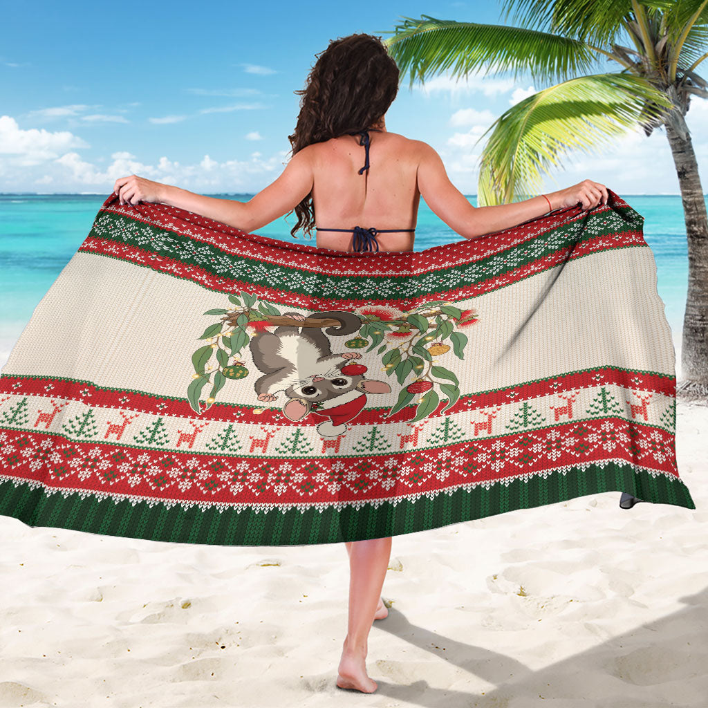 Aussie Sugar Glider Christmas Sarong Festive Knitted Pattern Inspired