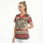 Aussie Sugar Glider Christmas Scrub Top Festive Knitted Pattern Inspired