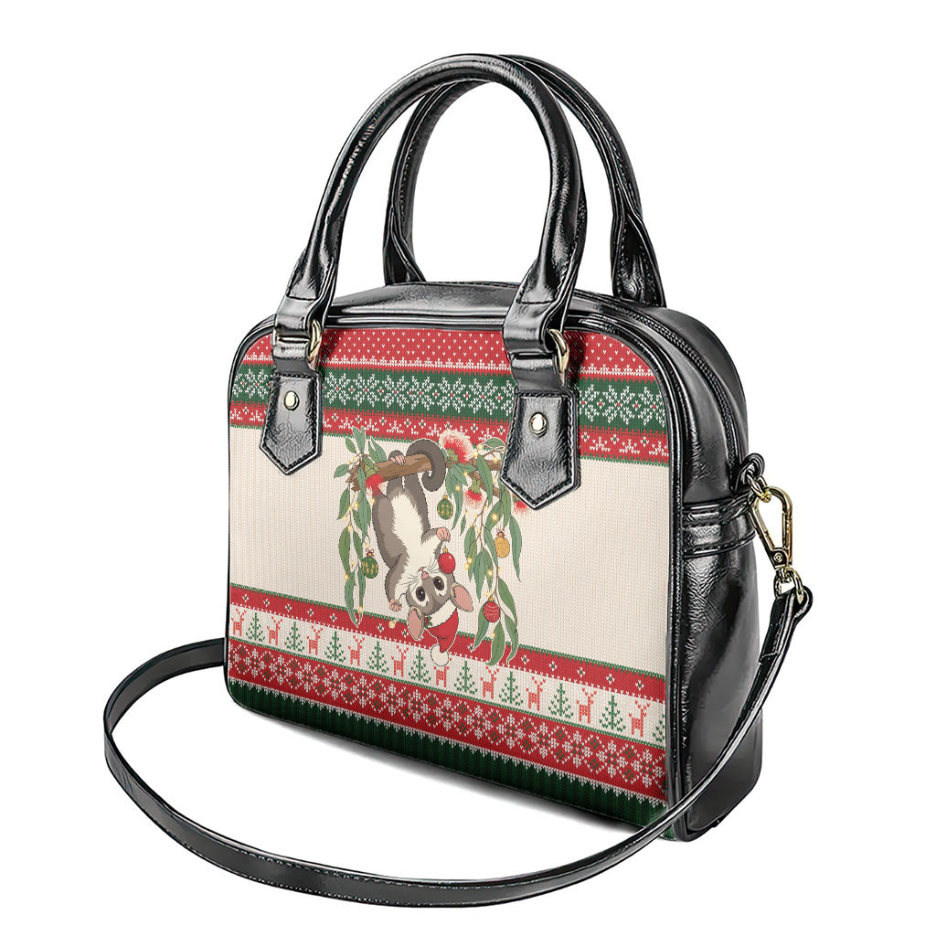 Aussie Sugar Glider Christmas Shoulder Handbag Festive Knitted Pattern Inspired