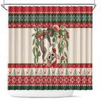 Aussie Sugar Glider Christmas Shower Curtain Festive Knitted Pattern Inspired