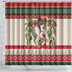 Aussie Sugar Glider Christmas Shower Curtain Festive Knitted Pattern Inspired