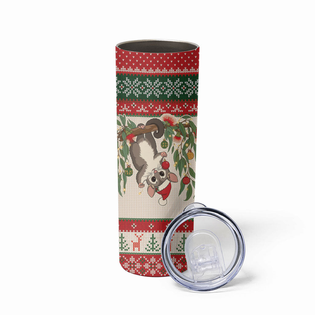 Aussie Sugar Glider Christmas Skinny Tumbler Festive Knitted Pattern Inspired