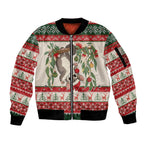 Aussie Sugar Glider Christmas Sleeve Zip Bomber Jacket Festive Knitted Pattern Inspired
