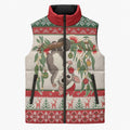 Aussie Sugar Glider Christmas Sleeveless Puffer Jacket Festive Knitted Pattern Inspired