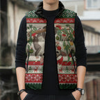 Aussie Sugar Glider Christmas Sleeveless Puffer Jacket Festive Knitted Pattern Inspired