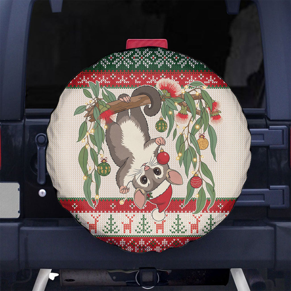 Aussie Sugar Glider Christmas Spare Tire Cover Festive Knitted Pattern Inspired